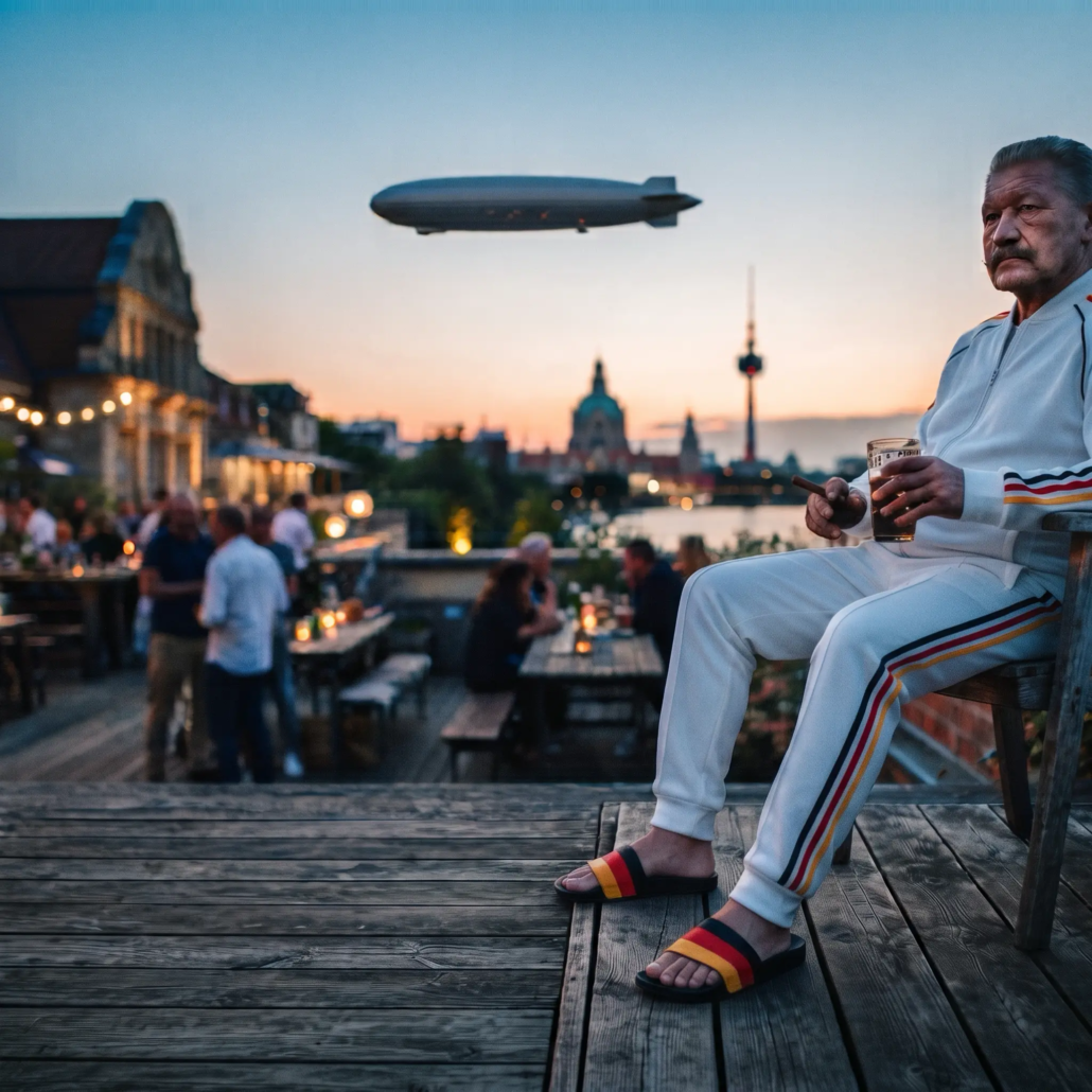 Plakat: Von Adilette bis Zeppelin – Daydrinking am 3. Oktober im Hindenburg Klassik